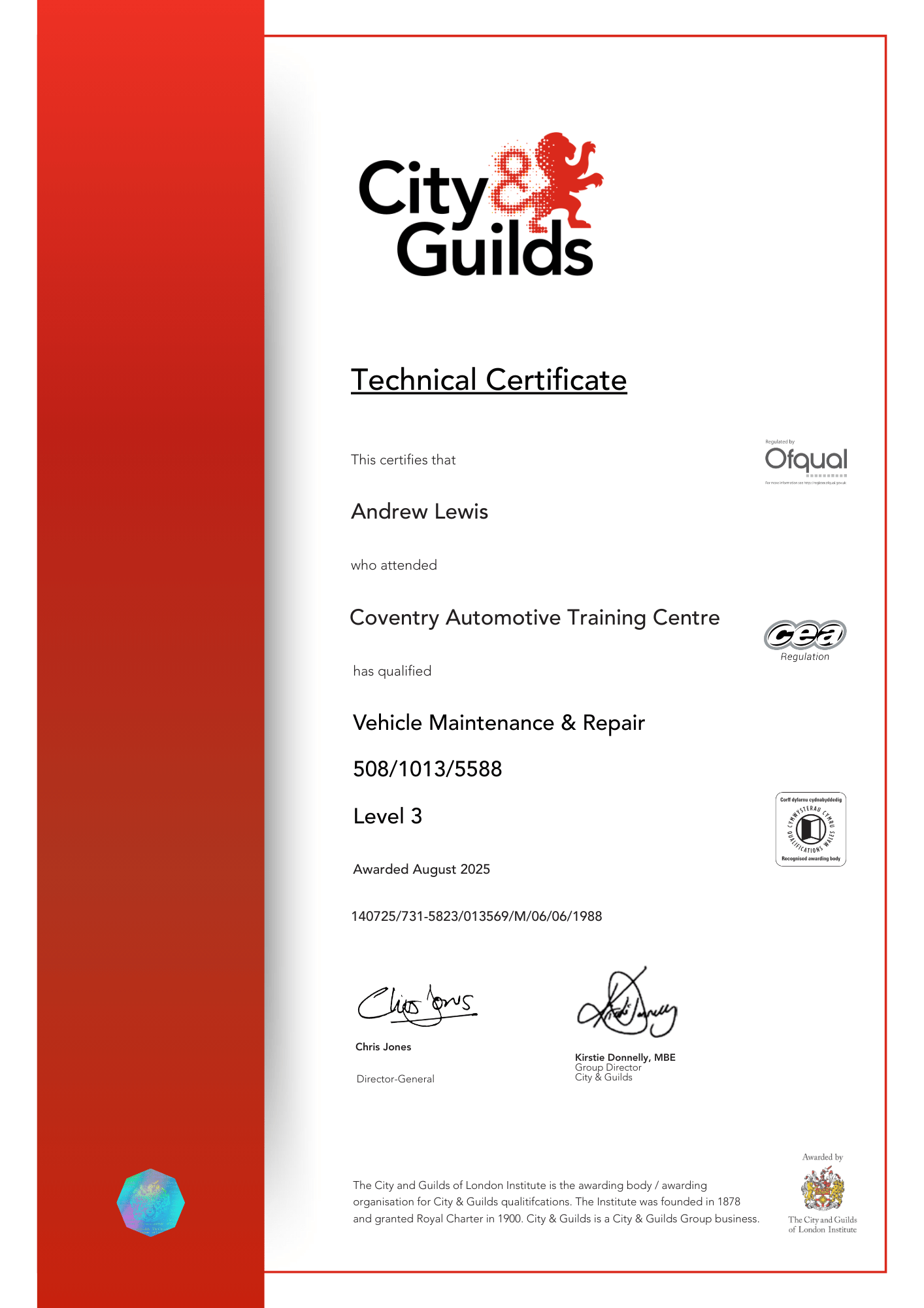 Printable City and Guilds Certificate Template – Bold & Distinctive Style